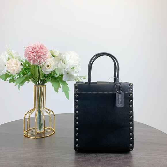 Coach CE729 Mini Cashin Tote With Crystal Rivets IN BLACK - Picture 3 of 9